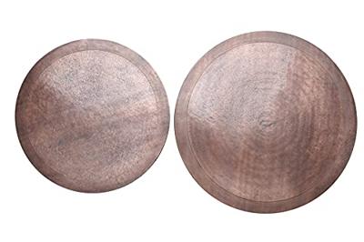 Light & Living Salontafel Talca Set van 2 stuks, 65/75cm - Antiek Koper/Zwart - Rond