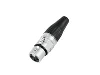 Hicon HI-X3CF-V XLR-connector Koppeling, recht Aantal polen: 3 Zwart, Zilver 1 stuk(s) - thumbnail