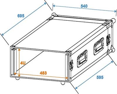 ROADINGER Amplifier Rack PR-2ST, 4U, 57cm deep - thumbnail
