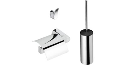 Geesa Wynk Toiletaccessoireset - Toiletborstel met houder - Toiletrolhouder met klep - Handdoekhaak - Chroom 914500-02-115 Geesa Wynk Toiletaccessoireset - Toiletborstel met houder - Toiletrolhouder met klep - Handdoekhaak - Chroom 914500-02-115