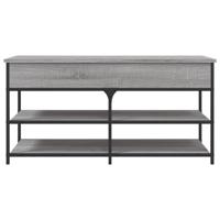Schoenenbankje 100x42,5x50 cm bewerkt hout grijs sonoma eiken - thumbnail