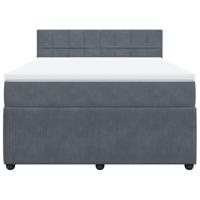 Boxspring met matras fluweel donkergrijs 160x200 cm - thumbnail
