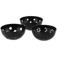 Daan Kromhout Theelichthouder/ geurblokjeshouder amber metaal zwart 7,5 cm 3 assorti | 24 stuks - thumbnail