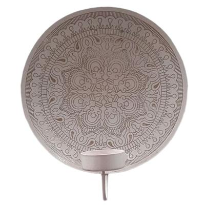 Ronde Metalen Muurdecoratie Mandala (Blush)