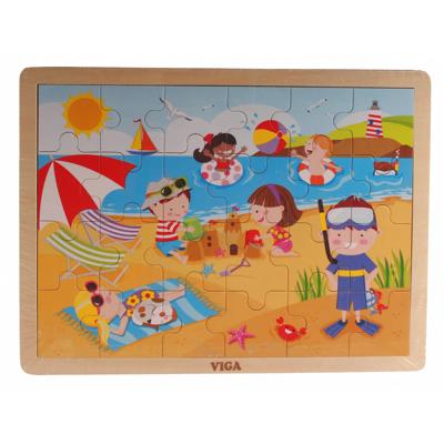 VIGA seizoenen houten puzzel, de seizoenen, zomer, afm 30x22,5 cm, 24 delen, 1 stuk