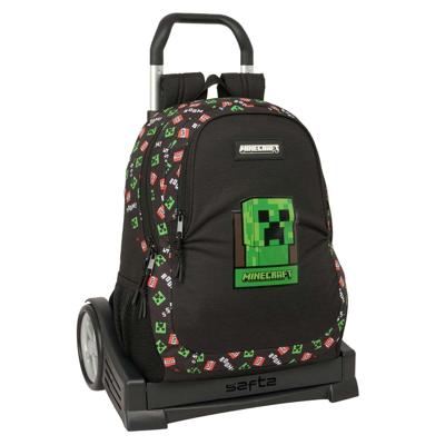 Schoolrugzak met Wielen Minecraft Zwart 32 x 44 x 16 cm