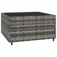 4-delige Loungeset met kussens poly rattan grijs - thumbnail