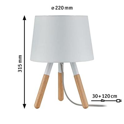 Paulmann Neordic Berit 79646 Tafellamp LED E27 20 W Wit, Hout