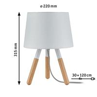 Paulmann Neordic Berit 79646 Tafellamp LED E27 20 W Wit, Hout - thumbnail