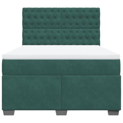 Boxspring met matras fluweel donkergroen 160x200 cm - thumbnail