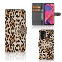 OPPO A54 5G | A74 5G | A93 5G | Telefoonhoesje | Met pasjeshouder | Leopard - thumbnail