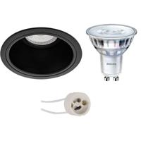 LED Spot Set - Pragmi Minko Pro - GU10 Fitting - Inbouw Rond - Mat Zwart - Verdiept - Ø90mm - Philips - SceneSwitch 827 36D - 1.5W-5W - Warm Wit 2200K-2700K - Dimbaar - thumbnail