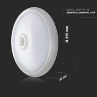 V-TAC VT-13-N LED Ronde Plafondlamp - Samsung - PIR Sensor - 290mm - IP20 - Wit - 12W - 900 - thumbnail