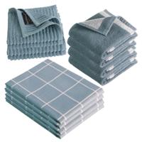 Byrklund Keukenset Clean & Dry Blauw - 12 delig - Theedoeken, Keukendoeken & Vaatdoeken - thumbnail