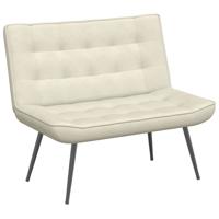 Bankje 110x74x84 cm fluweel crmekleurig - thumbnail