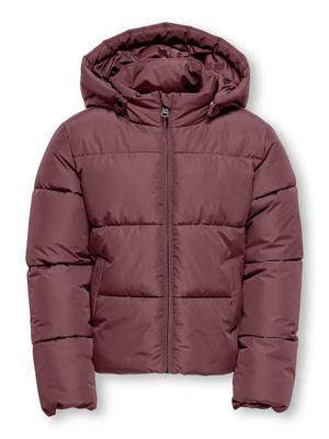 Kids ONLY winter winterjas meisjes - rood bruin - KogJuta - puffer - capuchon