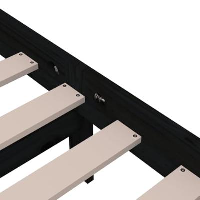 Bedframe massief hout zwart 100x200 cm Bedframe massief hout zwart 100x200 cm