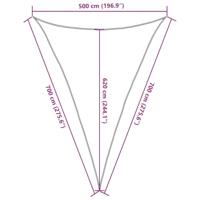 Zonnezeil 160 g/m driehoekig 5x7x7 m HDPE lichtgrijs - thumbnail