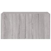 Tv-wandmeubel met LED-verlichting 80x35x41 cm grijs sonoma - thumbnail