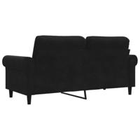Tweezitsbank 140 cm fluweel zwart - thumbnail