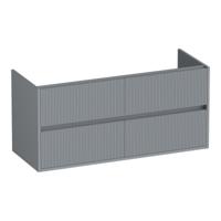 Brauer Adore Wavy - Onderkast - 120 cm - met 4 Softclose Lades Greeploos en 2 Sifon Uitsparingen - Mat Grijs - thumbnail