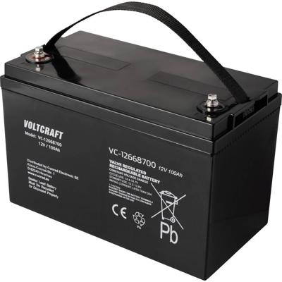 VOLTCRAFT VC-12668700 Loodaccu 12 V 100 Ah Loodvlies (AGM) (b x h x d) 330 x 215 x 171 mm Onderhoudsvrij, Geringe zelfontlading