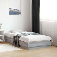 Bedframe bewerkt hout grijs sonoma eikenkleurig 90x190 cm - thumbnail