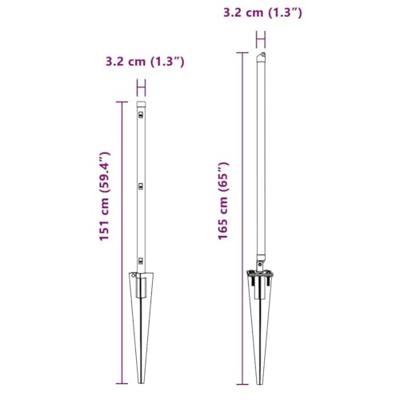 VidaXL Afrasteringspaal 7 pcs grijs staal