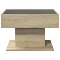 Salontafel met LED 70x50x45 cm bewerkt hout sonoma eikenkleurig - thumbnail