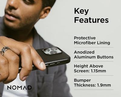 Nomad Modern Leather Case iPhone 16 Pro Max Black Horween