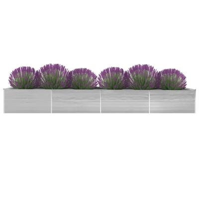 VidaXL Plantenbak verhoogd 600x80x45 cm gegalvaniseerd staal grijs