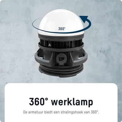LED Werklamp Bol 100 Watt - 360° - 11500Lm - 5m kabel - extra stopcontact LED Werklamp Bol 100 Watt - 360° - 11500Lm - 5m kabel - extra stopcontact