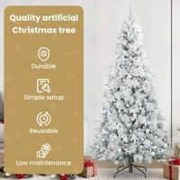 VidaXL Kunstmatige inklapbare kerstboom wit 240 cm pe en pvc - thumbnail