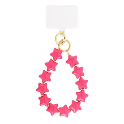 Telefoonkoord sterren roze