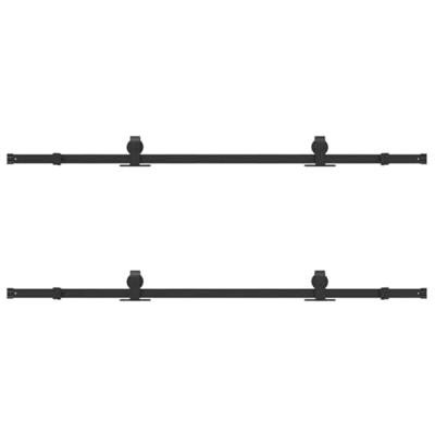 Doos met onderdelen voor schuifdeur 366 cm staal zwart