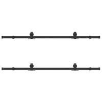 Doos met onderdelen voor schuifdeur 366 cm staal zwart - thumbnail