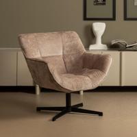 WOOOD Draaifauteuil 'Wibo' Chenille, kleur Taupe - thumbnail