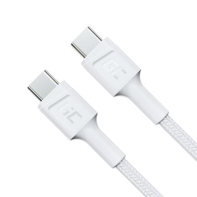 GC PowerStream | 30cm USB C - Type C witte kabel nylon oplaadkabel snellaadkabel 60W Power Delivery | Quick Charge 3.0 | voor Samsung Galaxy S21 S20 Ultra S10 S9 S8+ | Note 20 10
