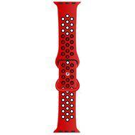 Sportbandje met extra lus - Rood + Zwart - Geschikt voor Apple Watch 38mm / 40mm / 41mm / 42mm