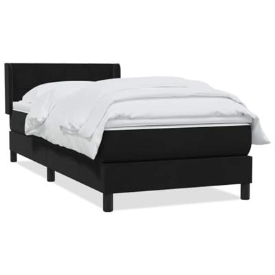 Boxspring met matras fluweel zwart 90x210 cm