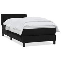 Boxspring met matras fluweel zwart 90x210 cm - thumbnail
