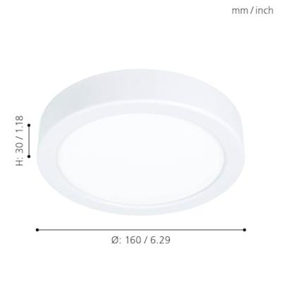 Eglo Led plafondlampFueva 5 10w - 4000K - Ø16cm wit - 99225