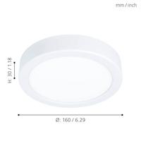 Eglo Led plafondlampFueva 5 10w - 4000K - Ø16cm wit - 99225 - thumbnail