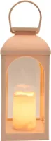 Anna's Collection Lantaarn solar met kaars 11 x 27 cm - Zand - thumbnail
