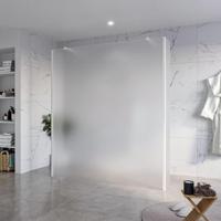Fortifura Galeria Vrijstaande Inloopdouche - 180x200cm - Glas mat - antikalk - 8mm veiligheidsglas - 2 zijwanden 40cm - wandsteunen en hoekprofielen - Wit mat SW927768 2x/SW797933/SW797921 2x/SW541264 2x - thumbnail