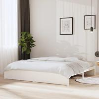 Bedframe massief hout wit 200x200 cm - thumbnail