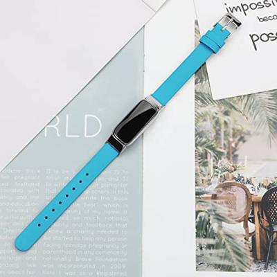 Fitbit Luxe - Leren bandje - Maat: Small - Blauw