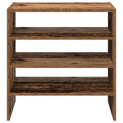 VidaXL Schoenenrekken 2 st stapelbaar 60x30x30,5 cm oud houtkleurig