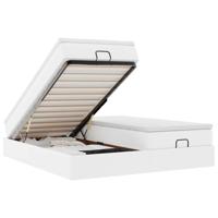 Ottoman bed met matrassen 180x200cm kunstleer wit - thumbnail