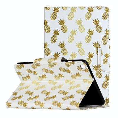 Voor Samsung Galaxy Tab A 8.0 (2019) / T290 Painted Pattern Horizontale Flip Lederen behuizing met houder(Pineapple)